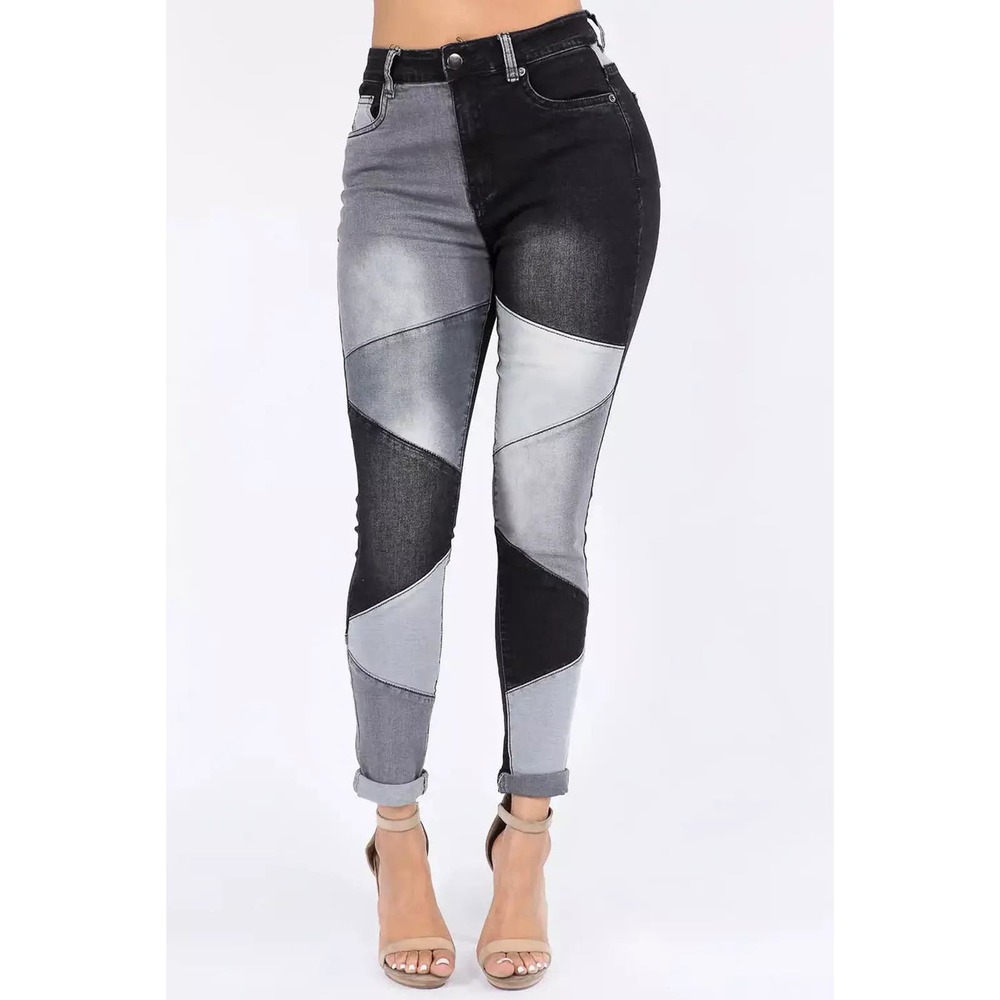 American Bazi Color Block Trim High Waist Skinny Jeans-  size S